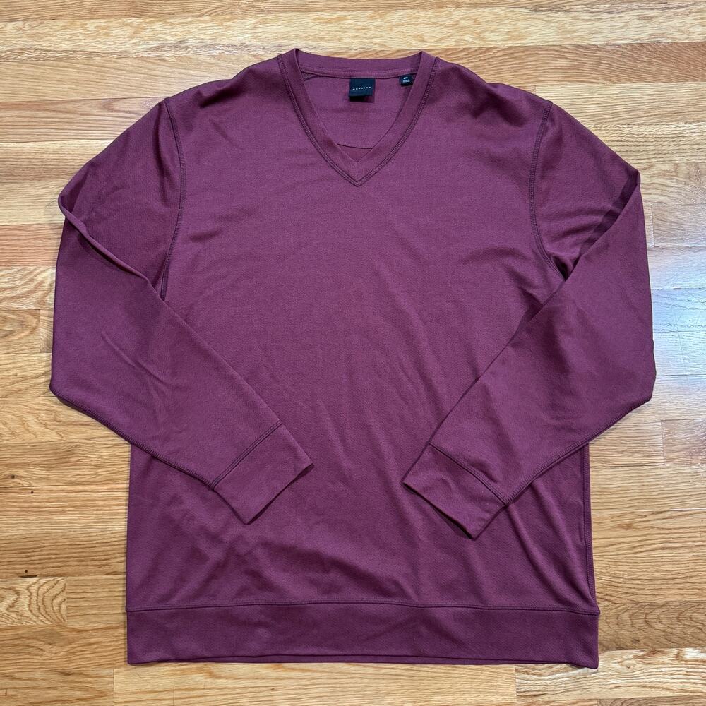Dunning Golf Pullover Sweater Long Sleeve V-Neck Maroon Mens XXL